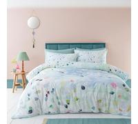 Appletree - Copripiumino blu uovo d'anatra - Letto matrimoniale (200 x 200 cm) - Set copripiumino pittura ad acquerello - Biancheria da letto ispirata ai petali di fiori - Biancheria da letto azzurro
