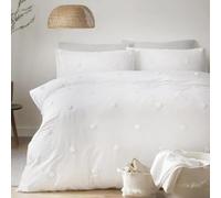 Appletree Dot Garden - Set copripiumino 100% cotone, bianco con macchie bianche, super king size