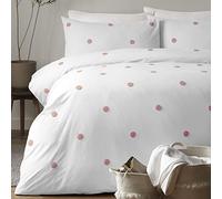 Appletree Giardino DOT Garden-Set Copripiumino, Cotone, Bianco con Pois Rosa, Singolo