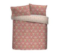 Appletree Heritage Set Copripiumino 100% Cotone, King Size 230x220cm, Rosa, Motivo Floreale, 200 fili, Chiusura con Bottoni, Dettaglio Increspato