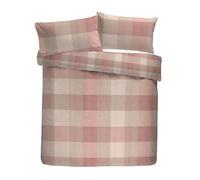 Appletree Hygge Set copripiumino, 100% cotone spazzolato, singolo 140 x 200 cm, naturale, motivo a quadri, design reversibile