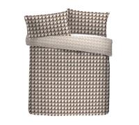 Appletree Hygge Set copripiumino, 100% cotone, super king size 260 x 220 cm, marrone/staffa, motivo geometrico, 68 fili
