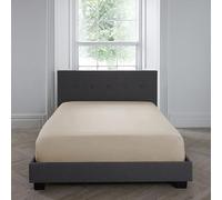 Appletree Lenzuolo con angoli per letto super king size (182 x 200 x 35 cm), 100% cotone, morbido e traspirante, tinta unita, colore naturale chiaro, biancheria da letto di lusso per letti super king