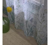 Appletree Meadow - Tenda a rete singola per finestre, 140 x 137 cm, in voile, per camera da letto/soggiorno, motivo floreale, colore: bianco