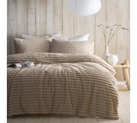 Appletree Morritz - Set copripiumino per letto singolo, trapuntato, in poliestere super morbido, include 1 copripiumino (140 x 200 cm) e 1 federa, set per camera da letto a righe naturali