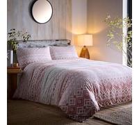 Appletree - Copripiumino Tribale Terracotta - Matrimoniale (200x200cm) - Morbido 100% Cotone Spazzolato - 2 Federe - Biancheria da letto con motivi etnici - Biancheria da letto arancione - Geometrico