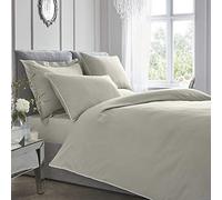 Appletree, Set Copripiumino 200 Fili, 100% Cotone, Argento/Bianco, King Size