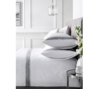 Appletree - Copripiumino ricamato bianco tinta unita - Letto king size (230 x 220 cm) - Morbido 100% cotone - 200 fili - 2 federe - Biancheria da letto e biancheria da letto per hotel in bianco -