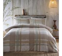 Appletree - Set copripiumino in flanella di flanella, per letto singolo (140 x 200 cm), 100% cotone spazzolato, super morbido, colore: marrone chiaro e verde tartan, set da letto a scacchi, colore