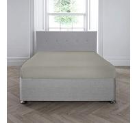 Appletree Tintura Normale Plain Dye-Lenzuolo con Angoli Profondi 200TC 35 cm, Cotone, Argento, 1 Piazza