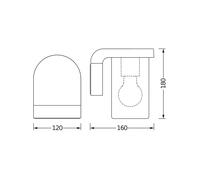 OSRAM Applique da parete per esterni E27 Ambra, applique vintage con corpo in alluminio grigio scuro, protezione IP44, antiurto IK03, per terrazza e balcone
