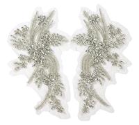 APPLICA CORTE 2PCS, applique in pizzo rino bling di rinestone da 13, 4x7, 1 pollici, topi di taglio del tessuto rinestone per decorazioni per abbigliamento per sposarsi.