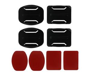applicare a Kit Supporti Adesivi per Casco GoPro he surfboard mounts, Inclusi 2 Supporti Curvi e 2 Piatti, Adesivo 3M VHB 4991, Compatibili con GoPro Hero 12/11/10/9/8/7/6/5/4/3, per Sport d'Azione