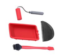 applicatore colla falegnameria - Silicone e Lega Kit 4 Pezzi | rullo per colla legno con Pennello, Raschietto e Vassoio per Incollaggio Preciso, applicatore Cōlla portatile falegnami | Artigianato