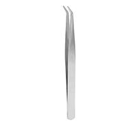 Applicatore di ciglia falsa inossibile professionale Curved Tweezer per le ciglia estensione (Argento)