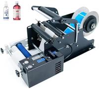 Applicatore di etichette rotonde elettriche per bottiglie di vetro e plastica, 15-30 pezzi/min, adatto per diametro 15-120 mm