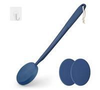 Applicatore di Lozione per Schiena, Manico Lungo in Plastica per Crema Idratante, Autoabbronzante, Protezione Solare, Pomata, Applicatore di per Uomini o Donne con 3 Cuscinetti Lavabili (blu)