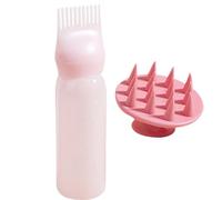 Applicatore di olio per capelli, bottiglie di applicatore a pettine di radice 2 pezzi da 160 ml bottiglie di olio per capelli & Scrubber del cuoio capelluto silicone, colore tintura riutilizzabile pe
