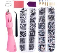 Applicatore hotfix con cristalli hotfix, strass in vetro piatti da applicare a caldo, bacchetta per applicare strass termoadesivi su scarpe e vestiti NOI,Unione EuropeaABS