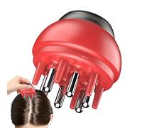 Applicatore per cuoio capelluto olio | Pettine oleoso portatile manuale 6 poli, comodo massaggiatore per cuoio capelluto con spazzola trasparente per capelli, per bagno, lavanderia, WC