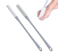 Applicatore per lozione per dita dei piedi, 2 spazzole con manico lungo, spazzola per piedi con setole in silicone, spazzola per asciugare i piedi con coperture riutilizzabili per la pulizia delle