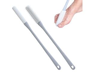 Applicatore per lozione per dita dei piedi, 2 spazzole con manico lungo, spazzola per piedi con setole in silicone, spazzola per asciugare i piedi con coperture riutilizzabili per la pulizia delle