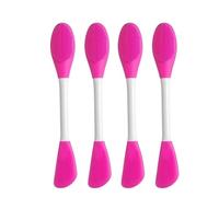 Applicatore per maschere, Pennello for maschera facciale 8 pezzi Spatola for massaggio riutilizzabile in silicone a doppia estremità multicolore(Rose)
