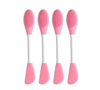 Applicatore per maschere, Pennello for maschera facciale 8 pezzi Spatola for massaggio riutilizzabile in silicone a doppia estremità multicolore(Pink)