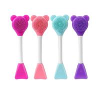 Applicatore per maschere, Set pennelli for maschera viso a doppia testa in silicone Bear, multicolore, 14,5x3 cm, 4 pezzi
