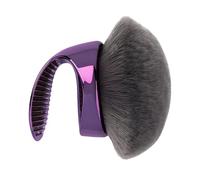 Applicatore per trucco Kabuki super grande, per autoabbronzante, grigio e viola, strumento viso e corpo con setole in fibra morbida