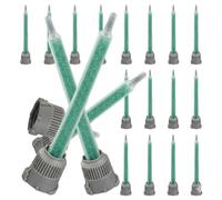 Applicatore resina sistema B 1:1 e 2:1, 1 ugello miscelatore epossidico, mixer statico 50ml per adesivo bicomponente, punta miscelatrice AB 6 sezioni per legno, metallo, plastica (20)