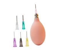 Applicatori di precisione per bottiglie di ceramica con 6 punte sostituibili, bottiglia in gomma da 45 ml per argilla, smalti, pigmenti, artigianato, rosa