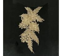 Applicazione di fiori 3D Colletto di lacci Fai da te Tessuto di pizzo con strass Materiali per ricami artigianali Abito Tutto per accessori da cucito - 1 PZ SALDI_a