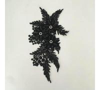 Applicazione di fiori 3D Colletto di lacci Fai da te Tessuto di pizzo con strass Materiali per ricami artigianali Abito Tutto per accessori da cucito - 1 PZ SALDI_b