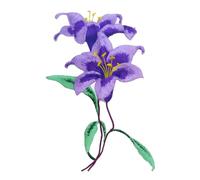Applicazione floreale per dettagli, Purple 1PCS | Accento floreale in poliestere ricamato per decorazioni abbigliamento, dettagli borse e progetti artigianali