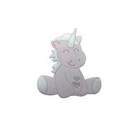 Applicazione FS Toppa Patch Termoadesiva Baby Unicorno Ricamo 16x15 Cm 993