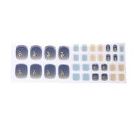 Applicazione rapida Gel Pedicure Adesivi Chiodi Completi Impacchi Da Indossare Con Polvere Brillante Ornamento Pedicure Adesivi Per Le Donne