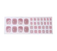 Applicazione rapida Gel Pedicure Adesivi Chiodi Completi Impacchi Da Indossare Con Polvere Brillante Ornamento Pedicure Adesivi Per Le Donne