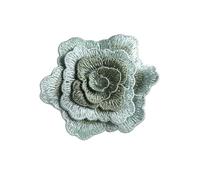 Applicazione ricamata, 3 pezzi 8 cm toppe ricamate in pizzo con fiori di rosa(Green)