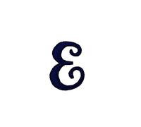 Applicazione Termoadesiva Lettera Iniziali Alfabeto Ricamo Punto Pieno Corsivo Blu Scuro Alta 25 Mm