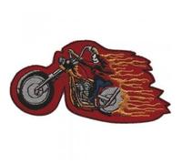 Applicazione toppa con logo haifischtech logo in gomma "Ghost Rider" haifischtech immagine easybiz misura 13,5 cm x 6,5 cm circa (04925) Bike Chopper canionm gilet giacca da moto