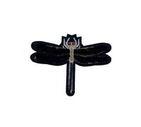 Applicazione Toppa Patch Termoadesiva Ricamo Filo Lurex Libellula Velluto Occhi