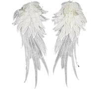 Applicazioni da cucire fai da te per abiti, 1 paio di toppe con piume e ali d'angelo sulla spalla dell'ala