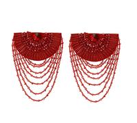 Applicazioni di Pizzo Ricamate Ricamo vintage fiore collare pizzo perline di cristallo strass camicia spallina spalla applique(Q2 2pieces)