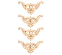 Applicazioni in Legno, Applicazioni in Legno per Mobili Applicazioni Decorative in Legno 4 Pezzi in Legno di Gomma, Diverse Misure Disponibili per la Decorazione Domestica (8 * 8)