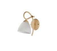 Applique 1 Luce Dallas BeLight Ferro Battuto Avorio Vetro Bianco Classico