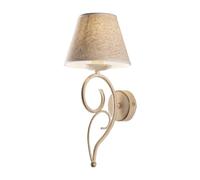 Applique 1 Luce Vienna Ferro Avorio E Oro Con Paralume In Pvc
