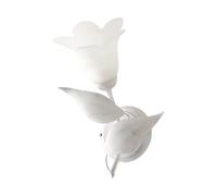 Applique 1 Luce Olga Ferro Battuto E Vetro Bianco E Argento