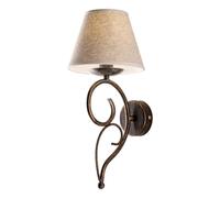 Applique 1 Luce Ferro Marrone e Oro con Paralume in Pvc Serie Vienna