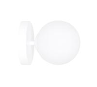 Applique 1 Luce In Acciaio Bianco A Bracci E Sfera In Vetro Opalino